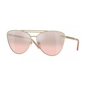 Versace Sunglasses Cat Eye Full Rim, Pale Gold Frame and Light Pink Mirror